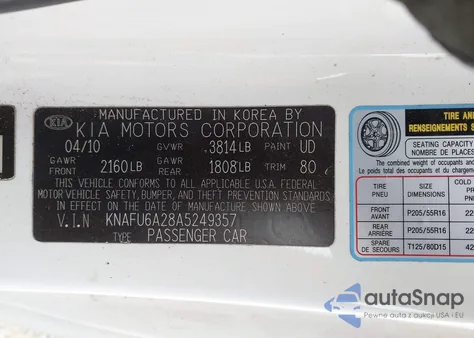 2010 Kia Forte Koup Ex from USA, damaged, VIN KNAFU6A28A5249357